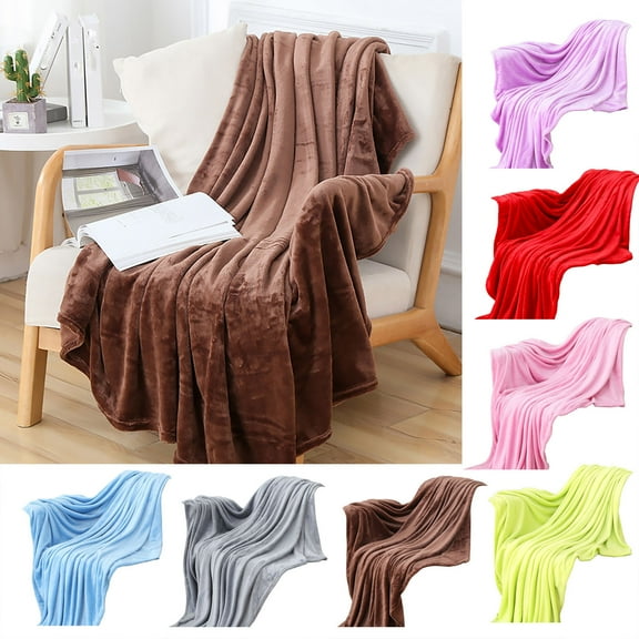 1*Blanket Solid Color Blanket Flannel Blanket Coral Fleece Blanket Farai Fleece Gift Blanket Air Conditioning Blanket Blanket