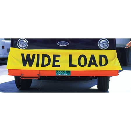 Safety Banner - Safety Flag Wide Load Banner, Yellow/Black Letters 8701 BANNER
