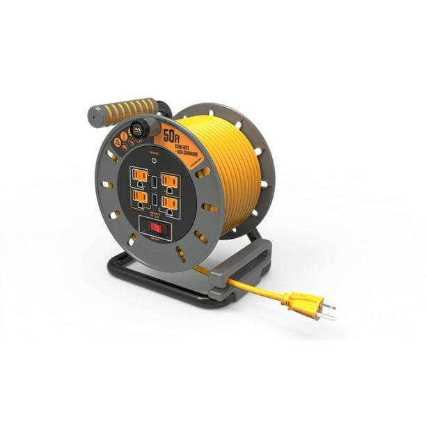 Masterplug 50ft 15amp Extension Cord Reel with USB