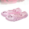 thumbnail image 2 of GOOHOCHY Zapatillas de ballet de satén con lentejuelas bordadas y suela de yoga para niñas - Talla 26 (rosa), 2 of 7