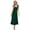 Black Forest, variant on Women's Square Neck Tie Strap Midi Dress in Solid Urban Style with Peplum and Slit Sleeveless Flounce Hem 100% Polyester