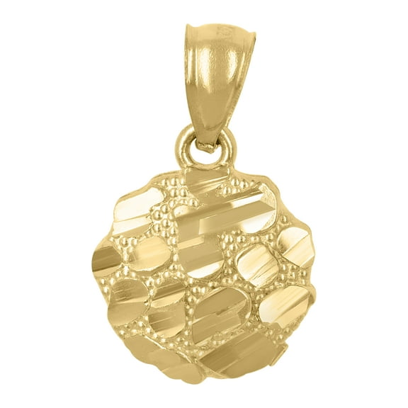 10kt Real Yellow Gold Womens Nugget Fashion Charm Pendant