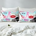 thumbnail image 4 of Erosebridal Guitar Piano Bed Sheets King,Red Lips Bedding King Size,Music Theme Sheet Set King,Lightweight Dreamy Bedroom Decorative,4 Pieces, 4 of 7