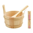 thumbnail image 1 of Cubo y cucharón de madera para sauna, 4 l, diseño sencillo, práctico, con accesorios de baño con forma de reloj de arena, accesorio de sauna para, 1 of 9
