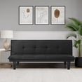 thumbnail image 3 of Derzers Futon Frames & Sets Modern Futon Sofa Bed, Home Decor, Faux Suede, 63.8" x 35.4", Black, 3 of 6