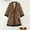Brown, variant on QUNYINEY Short Womens Robe Brown Leopard Print Satin Kimono Bathrobe Lightweight V Neck Long Sleeve Lace Belt Sleepwear