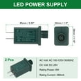 thumbnail image 2 of Uxcell 29V 8W LED Power Supply, 2pcs DC Low Voltage Transformer IP44 LED Driver, Green, 2 of 5