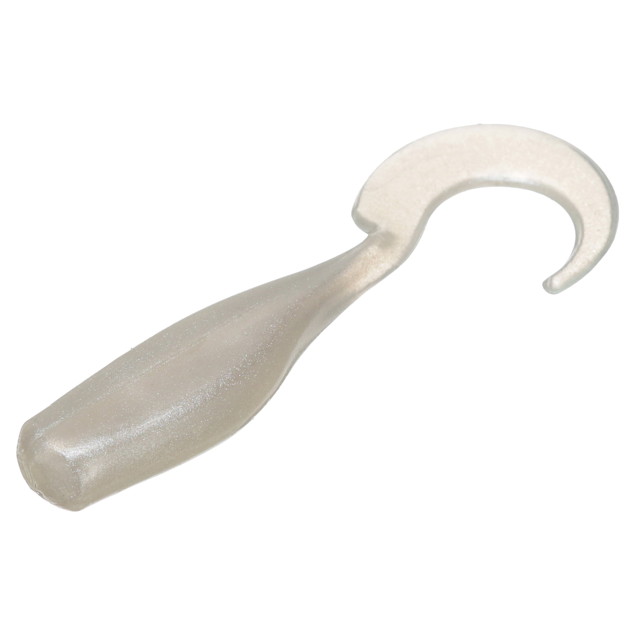 Creme 2" Curl Tail Shad Lure, Pearl, 12 Pack