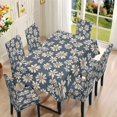 thumbnail image 2 of TSOVTHRID Daisy Floral Print 7 Pcs Tablecloth and Chair Covers Set, Stretchable Washable Table Cover with Chair Slipcovers for Home Hotel Banquet Wedding Party Decor, 2 of 6