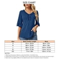 thumbnail image 2 of Women Ruffle Trim Half Sleeve Top V Neck Casual Loose Fit Elegant Dressy Summer T Shirt Blue M, 2 of 2