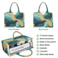 thumbnail image 2 of Large Capacity Tote Bag,Teal Gold Marble Pattern Handbag Fashion Luxury Tote Bag,15.7"x13"x 5.1" Inches,Laptop Compatible, 2 of 6