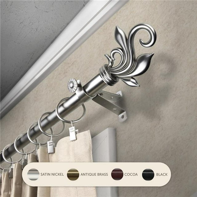 Central Design 4874-485 Tringle à Rideaux 0.8125 Po avec Extension de 48 à 84 Po, Nickel Satiné
