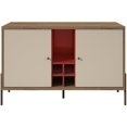 thumbnail image 3 of Manhattan Comfort Joy Wine Rack Serveur en Rouge et Blanc Cassé, 3 of 12