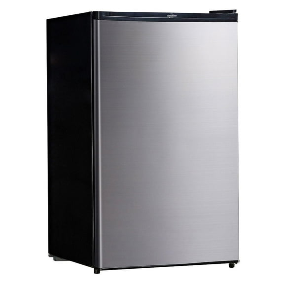 Koolatron Stainless Steel Compact Fridge with Freezer, 4.4 Cu. Ft. Modern Refrigerator for Home & Dorm