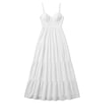 thumbnail image 7 of Gyujnb Thin Spaghetti V Neck Strap Maxi Dress All Over Ditsy Floral Print Lace Up Back Tie Fitted Bodycon Cut Elegant Gown for Maternity Photoshoot,L, 7 of 7