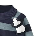 thumbnail image 6 of Xdegoge Girls Striped Knit Sweater Classic Crewneck Pullover Soft Comfy Long Sleeve Sweaters for Toddler, Kids & Teen (Ages 1-8), 6 of 7