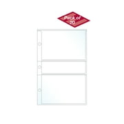 EnvyPak Mini Recipe Card/Photo Page Protector - Holds 3" x 5" Sheet - 3 Hole Punched - Pack of 20 - Made in USA