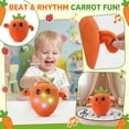 thumbnail image 5 of Interactive Squeezable Musical Plush Toy, Soft Sensory Stuffed Fruit Plushie with Metal Touch Patches, Adorable Winking Cartoon Fruit Doll for Kids and Adults, Home Party Decor,Carrot, 5 of 7