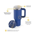 thumbnail image 3 of RTIC 40 oz Ceramic Lined Road Trip Tumbler, Leak-Resistant Straw Lid, Cobalt, 3 of 8