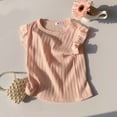thumbnail image 2 of Loopsun Kids Girls Summer Tops Solid Round Neck Blouses for Girls Daily Wear, 2 of 5