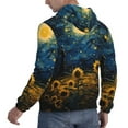 thumbnail image 6 of Pofeuu Oil Starry Sky Sunflower Print Mens Casual Hooded Collar Drawstring Hoodies Pullover Sweatshirts Casual Long Sleeve Shirts-X-Large, 6 of 7