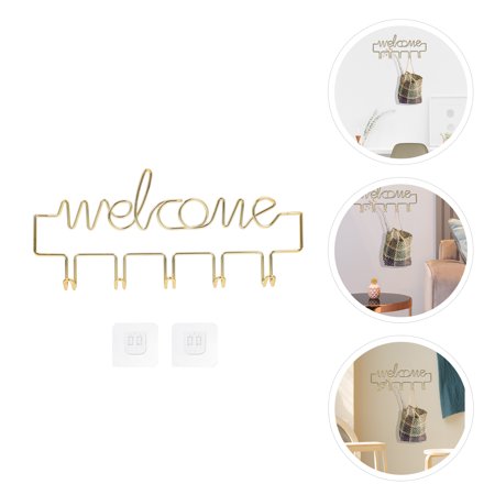 Minkissy Decorative Key Hanging Rack Golden 1 Set 13X6X1In