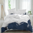 thumbnail image 2 of Blue Marble Crack Bedding 3 Piece Duvet Cover Set Queen Size, Modern Abstract Geometric Texture Soft Microfiber Comforter Cover with Zipper Closure & Pillowcases, Wrinkle & FadeResistant Quilt Cover, 2 of 9