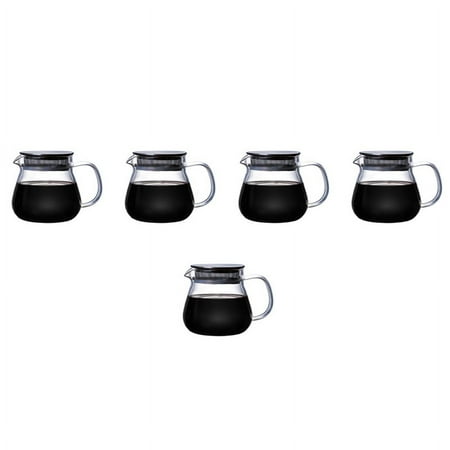 

5X Heat Coffee Pot Hand Brewing Coffee Pot Steel Cover Transparent Sharing Pot Glass Brewing Pot with Handle