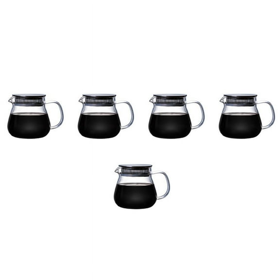 5X Heat Coffee Pot Hand Brewing Coffee Pot Steel Cover Transparent Sharing Pot Glass Brewing Pot with Handle