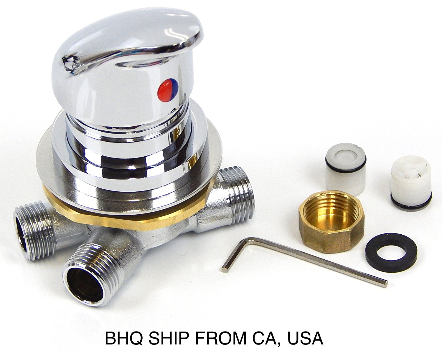 Pedicure Spa Chair Faucet 4 Way Hot and Cold Mixer Valve, Pedicure spa