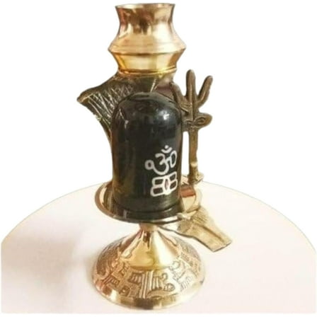 Handmade Brass Lord Shivlingam Pooja Religious Statue Gift for Home & Office Decor