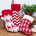 thumbnail image 3 of kiskick Knitting Christmas Socks: Bright Color Festive Lanyard Design, Plush Ball Decorative Wool Snowflake Pattern Stockings, Candy Bag for Festival Delight, 3 of 8