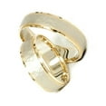 thumbnail image 5 of Pompeii3 14K Gold Matching Two Tone Hammered Wedding Ring Set, 5 of 5
