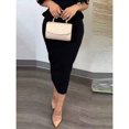 thumbnail image 5 of Women's Black Deep V-Neck Sleeveless Midi Dress – Low Back with Ruffled Hip Detail-Black, 5 of 5