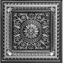 223 - La Scala 2 ft. x 2 ft. PVC Glue-up or Lay in Ceiling Tile in Antique Silver (400 Sq.ft / Pack) - 50 Pieces