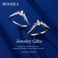 thumbnail image 2 of Alianza de boda MOOSEA Tiara Moissanite en oro blanco vermeil de 14 quilates, 2 of 7