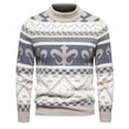 thumbnail image 3 of LOVZFMLL Chandails pour Hommes, Chandail à Col Rond en Acrylique Imprimé Mode, Décontracté Extensible, Hauts d'Hiver Chauds, Vêtements d'Automne, 3 of 6