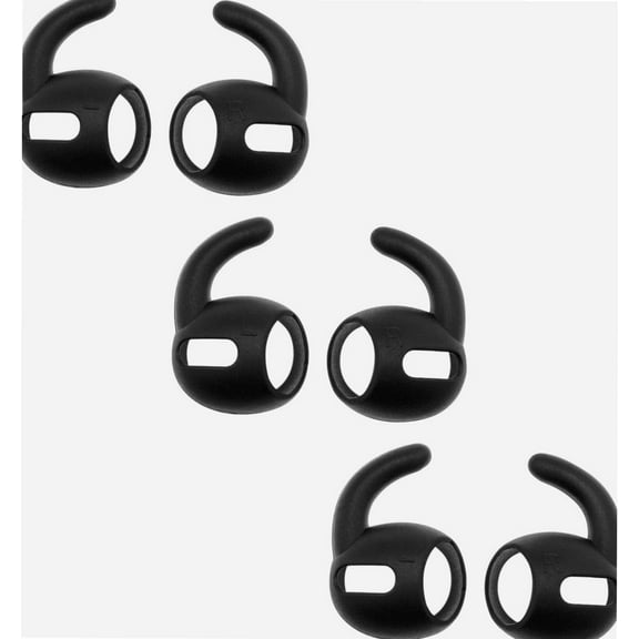 3 Pairs of Silicone Ear Hooks Compatible with AirPods Pro 2019 Headphone Anti-Slip Secure Holder Protector Covers Headset Anti-Lost Accessories Black