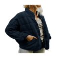 thumbnail image 2 of Women Stand Collar Quilted Jackets Long Sleeve Solid Color Full Zip Padded Jackets, 2 of 5