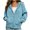 Sky Blue, variant on Qiopertar Hoodies for Women Zip Up Fleece Hoodie Long Sleeve Casual Oversized Sweatshirt Solid Color Drawstring Kangaroo Pocket Fall Winter Spring Tops Army Green L