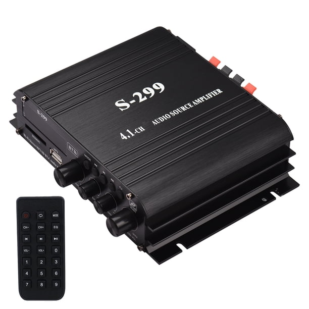 S 299 Mini 4.1 Amplificador De Audio De Potencia Estéreo 4x40w, BT, Control Remoto, Doble Uso Para El Ruido De Hogar De Automóvil USB SD Play