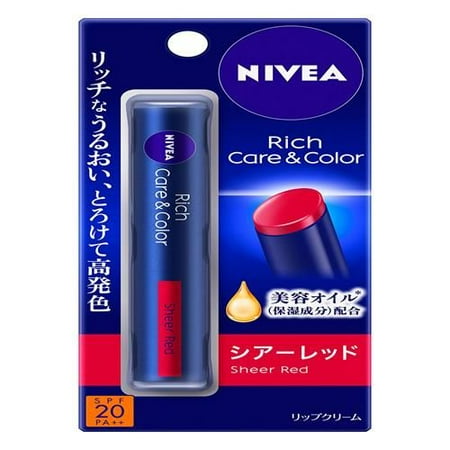 Nivea Ritchikea & Color Lip Sheer Red 2G Packaging May Vary - Pack of 2