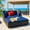 Blue, variant on YYAo Garden Conversation Table Set, Conversation Loveseat Chairs Set,Spacious Outdoor Rattan Daybed with Upholstered Cushions and Pillows-Red