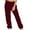 Wine, variant on CLOISE Women's Sweatpants Wide Leg Plus Size Baggy Straight Leg Trousers Loose Pull on Mid Rise Open Bottom Trousers Khaki Athletic Elastic Waist Drawstring Solid Sweatpants Basic Trousers