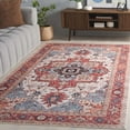 thumbnail image 3 of SAFAVIEH Tuscon Juliet Oriental Machine Washable Area Rug, Beige/Rust, 3' x 5', 3 of 13