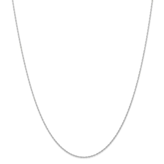 10k White Gold .95 mm Carded Cable Rope Chain Necklace - .8 Grams - 16 Inch