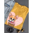 thumbnail image 3 of Cute Corgi In A Basket T-Shirt Women -Image by Shutterstock, Female Medium, 3 of 4