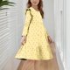 thumbnail image 5 of Vestido elástico de manga larga con bloques de color, corte A, estilo skater, para recital escolar, manga corta, cuello redondo, poliéster., 5 of 6
