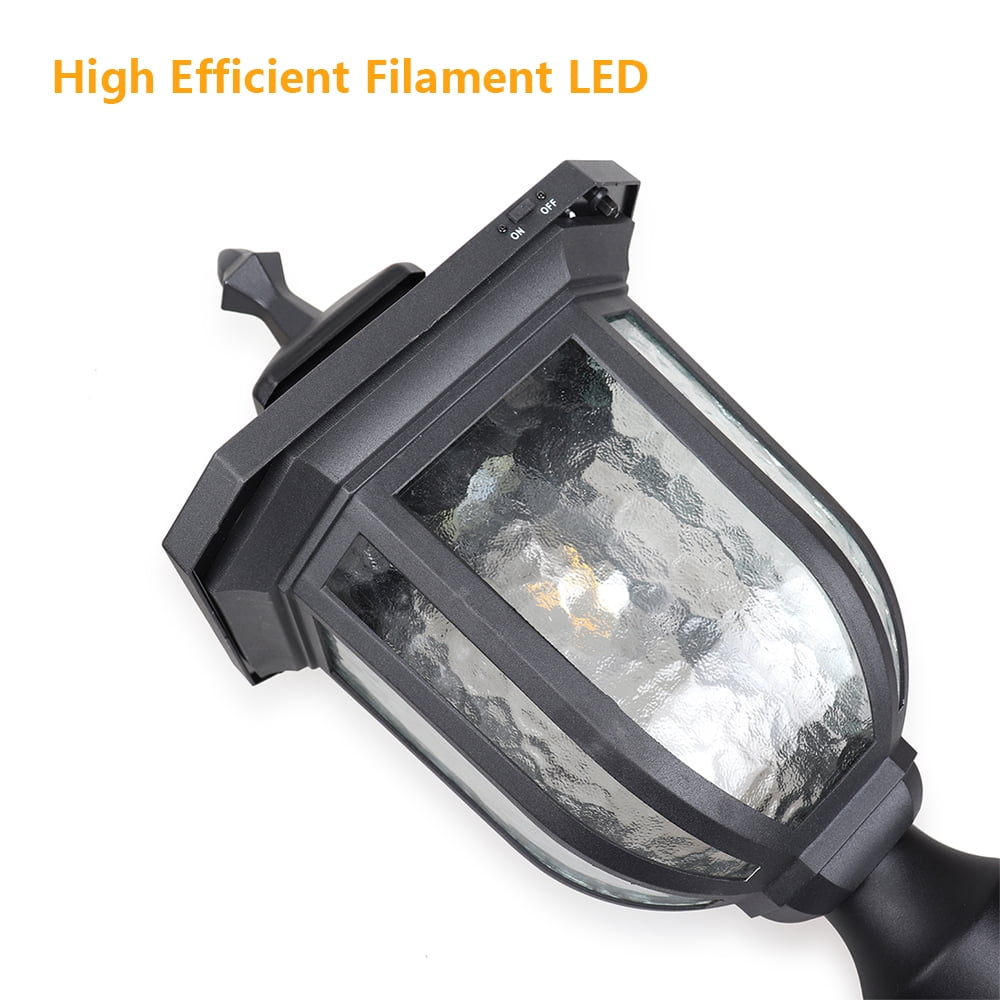 KMC KMC LIGHTING ST4322Q Solar Lamp Post Light Outdoor Aluminum Solar Post Light 120 LUMENS One Pack for Garden Post Pole Mount Landscape Yard etc.