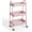 Pink, variant on CONCETTA 3-Tier Utility Rolling Cart, Metal Mobile Storage Rack with Lockable Castors for Office, School, Bathroom, Green